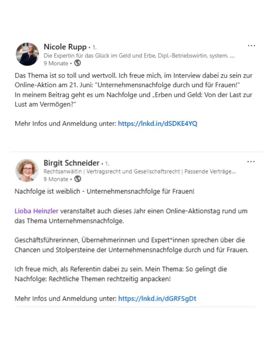 Aktionstag 2024 Werbung der Teilnehmerinnen Nachfolgen ist das neue Gruenden
